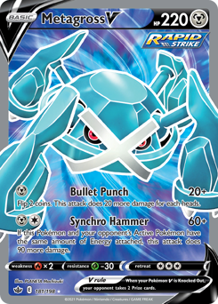 Metagross V z edície Chilling Reign, karta č.181