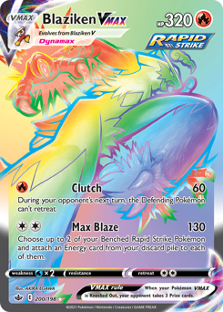 Blaziken VMAX z edície Chilling Reign, karta č.200