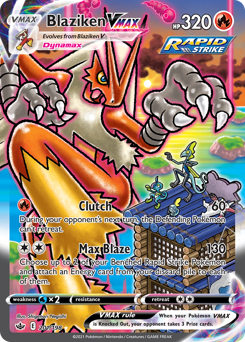Blaziken VMAX z edície Chilling Reign, karta č.201