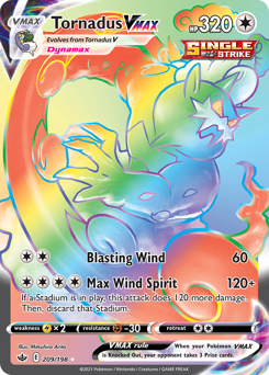 Tornadus VMAX z edície Chilling Reign, karta č.209