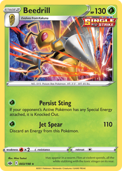 Beedrill z edície Chilling Reign, karta č.3