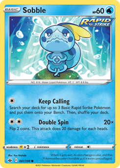 Sobble z edície Chilling Reign, karta č.41