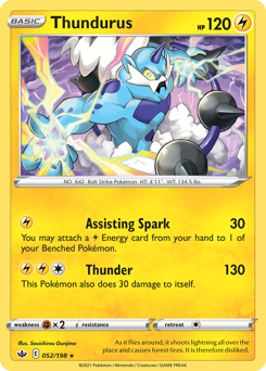 Thundurus z edície Chilling Reign, karta č.52