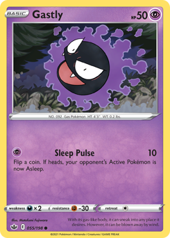 Gastly z edície Chilling Reign, karta č.55