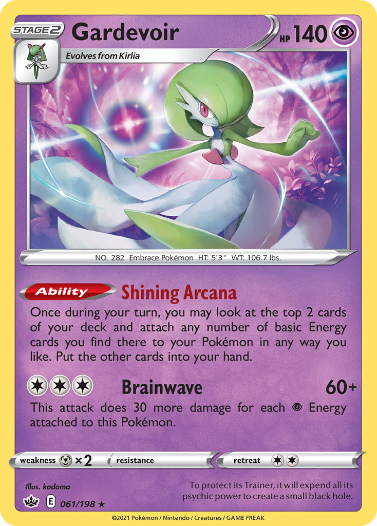 Gardevoir z edície Chilling Reign, karta č.61