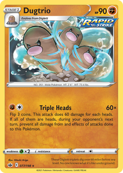 Dugtrio z edície Chilling Reign, karta č.77