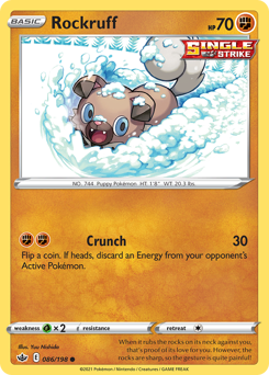 Rockruff z edície Chilling Reign, karta č.86