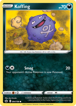 Koffing z edície Chilling Reign, karta č.94