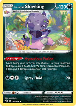 Galarian Slowking z edície Chilling Reign, karta č.98