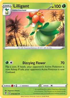 Lilligant z edície Evolving Skies, karta č.10