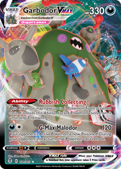 Garbodor VMAX z edície Evolving Skies, karta č.101