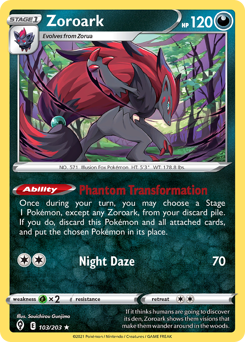 Zoroark z edície Evolving Skies, karta č.103