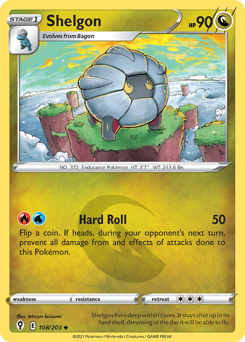 Shelgon z edície Evolving Skies, karta č.108