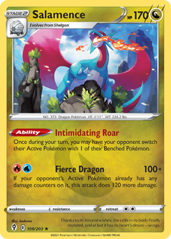 Salamence z edície Evolving Skies, karta č.109