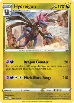 Hydreigon z edície Evolving Skies, karta č.115