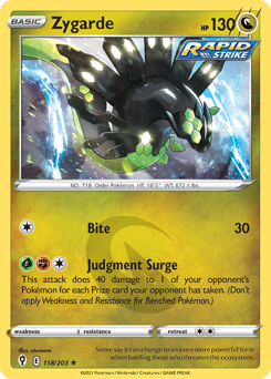 Zygarde z edície Evolving Skies, karta č.118