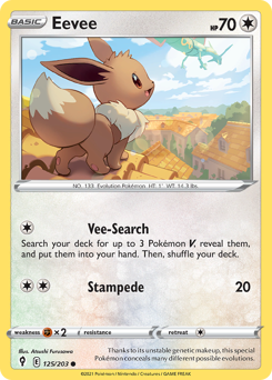 Eevee z edície Evolving Skies, karta č.125
