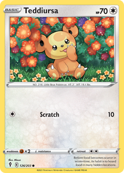 Teddiursa z edície Evolving Skies, karta č.126