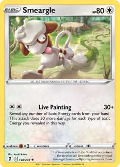 Smeargle z edície Evolving Skies, karta č.128