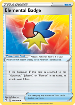 Elemental Badge z edície Evolving Skies, karta č.147