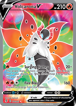 Volcarona V z edície Evolving Skies, karta č.170