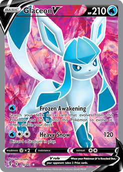 Glaceon V z edície Evolving Skies, karta č.174