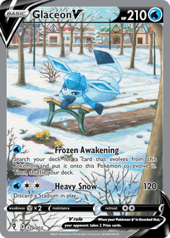 Glaceon V z edície Evolving Skies, karta č.175