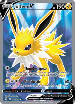 Jolteon V z edície Evolving Skies, karta č.177