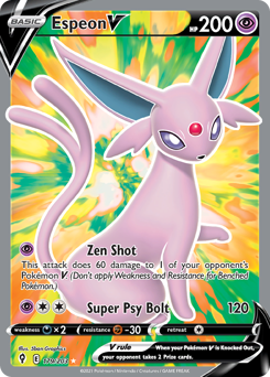 Espeon V z edície Evolving Skies, karta č.179
