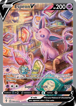 Espeon V z edície Evolving Skies, karta č.180