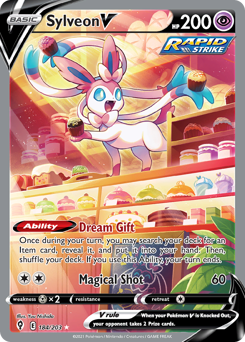 Sylveon V z edície Evolving Skies, karta č.184