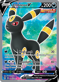 Umbreon V z edície Evolving Skies, karta č.188