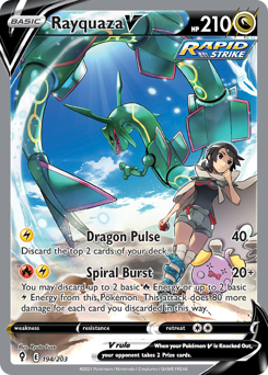 Rayquaza V z edície Evolving Skies, karta č.194