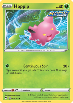 Hoppip z edície Evolving Skies, karta č.2