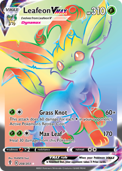 Leafeon VMAX z edície Evolving Skies, karta č.204