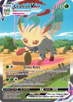 Leafeon VMAX z edície Evolving Skies, karta č.205