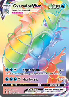 Gyarados VMAX z edície Evolving Skies, karta č.207