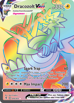 Dracozolt VMAX z edície Evolving Skies, karta č.210