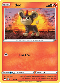 Litleo z edície Evolving Skies, karta č.22