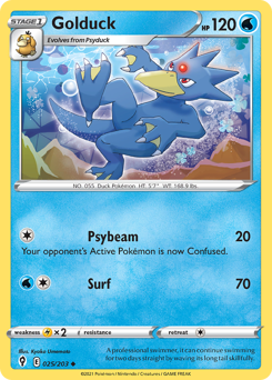 Golduck z edície Evolving Skies, karta č.25