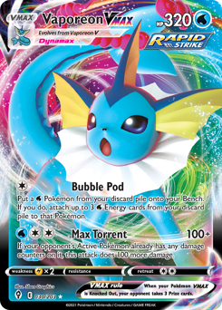 Vaporeon VMAX z edície Evolving Skies, karta č.30