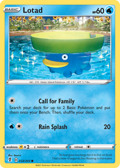 Lotad z edície Evolving Skies, karta č.32