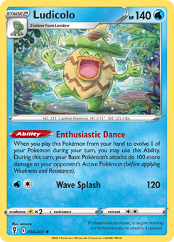 Ludicolo z edície Evolving Skies, karta č.34