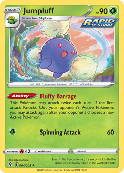 Jumpluff z edície Evolving Skies, karta č.4