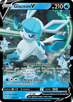 Glaceon V z edície Evolving Skies, karta č.40