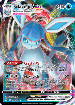 Glaceon VMAX z edície Evolving Skies, karta č.41