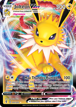 Jolteon VMAX z edície Evolving Skies, karta č.51