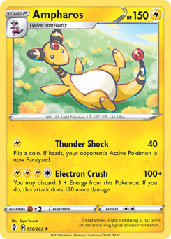 Ampharos z edície Evolving Skies, karta č.56