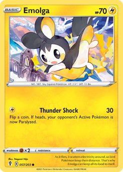 Emolga z edície Evolving Skies, karta č.57