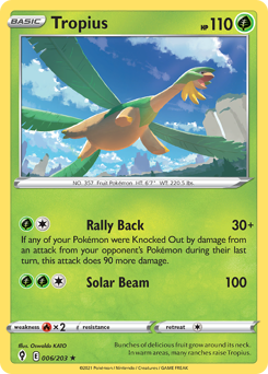 Tropius z edície Evolving Skies, karta č.6
